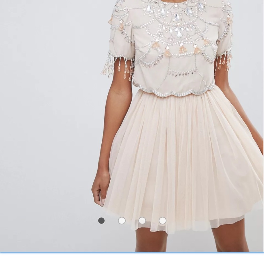 BNWT ASOS beaded tulle crop top dress